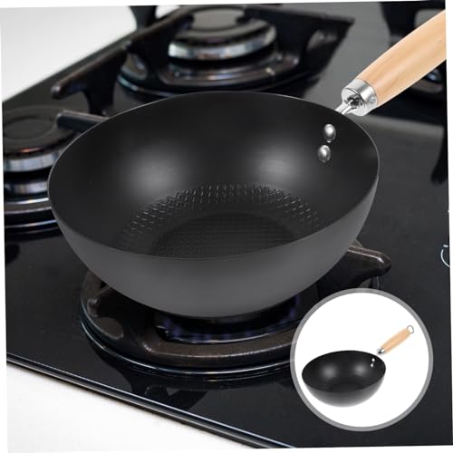Wok de hierro forjado antiadherente con mango aislante miniatura 5