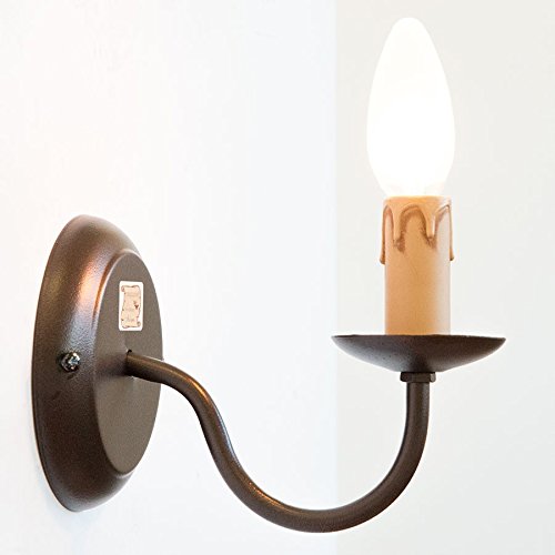 Aplique lámpara de pared de hierro color óxido línea clásica Toscana