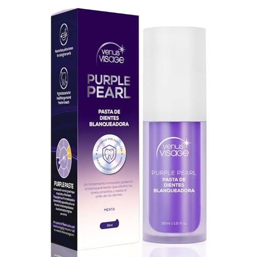 Venus Visage Pasta de Dientes Morada Blanqueadora – Blanqueador Dental Violeta – Dentífrico Dientes Blancos – Pasta Dental Sabor Menta para Blanquear Dientes y Eliminar Manchas (30 ml)