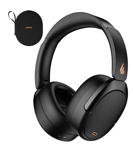 Edifier WH950NB Active Noise Cancelling Headphones, Bluetooth 5.3 Wireless LDAC Hi-Res Audio, 55 Hours Playtime, Google Fast Pairing for Android, Dual Device Connection, App Control, Black
