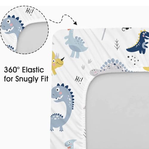 Image of Plushii 4PK Microfiber Crib Sheets for Baby Boys, Animals Under Blue Stars | Fits standard crib & toddler beds (52x28 inch). Soft, breathable cover with cute patterns for boys and girls.