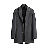 [YJSO] トレンチコート メンズ Pコート テーラード ロング コート ジャケット ビジネス M チェスターコート メンズ 大きいサイズ 厚手 グレー アウター トレンチコート フォーマル 秋冬用 通勤 アウター スリム 細身 テーラードジャケット