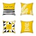 Set di 4 federe decorative per cuscini con motivo geometrico, per divano e ufficio, in lino, 40 x 40 cm, 45 x 45 cm, 50 x 50 cm, per auto, terrazza, colore giallo