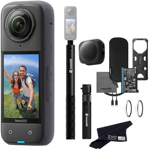 Insta360 X4 Bullet Time Bundle- Waterproof 360 Action Camera with 1/2″ 48MP Sensors, 8K 360 HDR Video, 72MP 360 Photo, |Bundle Includes Bullet Time, Lens Cap (No Card)