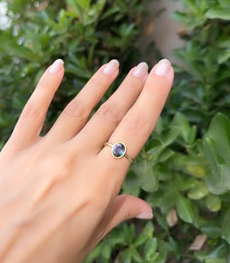 Miniatura 2 de Live Gems  Personalized June Birthstone Dainty Alexandrite Ring, Color Changing, Birthstone Jewelry Gift for Mom, Alexandrite Jewelry Birthday Gift