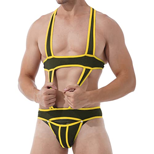 Men's Jockstrap Wrestling Singlet Buckle Pouch Leotard Underwear Harness Bodysuit Jumpsuits