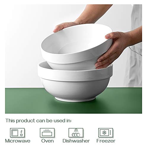 Dowan 9" Large Serving Bowls - 83 Oz Salad Bowls, 2.6 Quart Ceramic Fruit Bowls For Serving, Porcelain Salad Bowl Set, Microwave & Dishwasher Safe Serving Bowls For Soup Fruit Ramen, Set Of 2 #TOP4