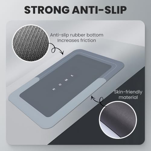 Tapis de bain moderne premium absorbant et étanche gris