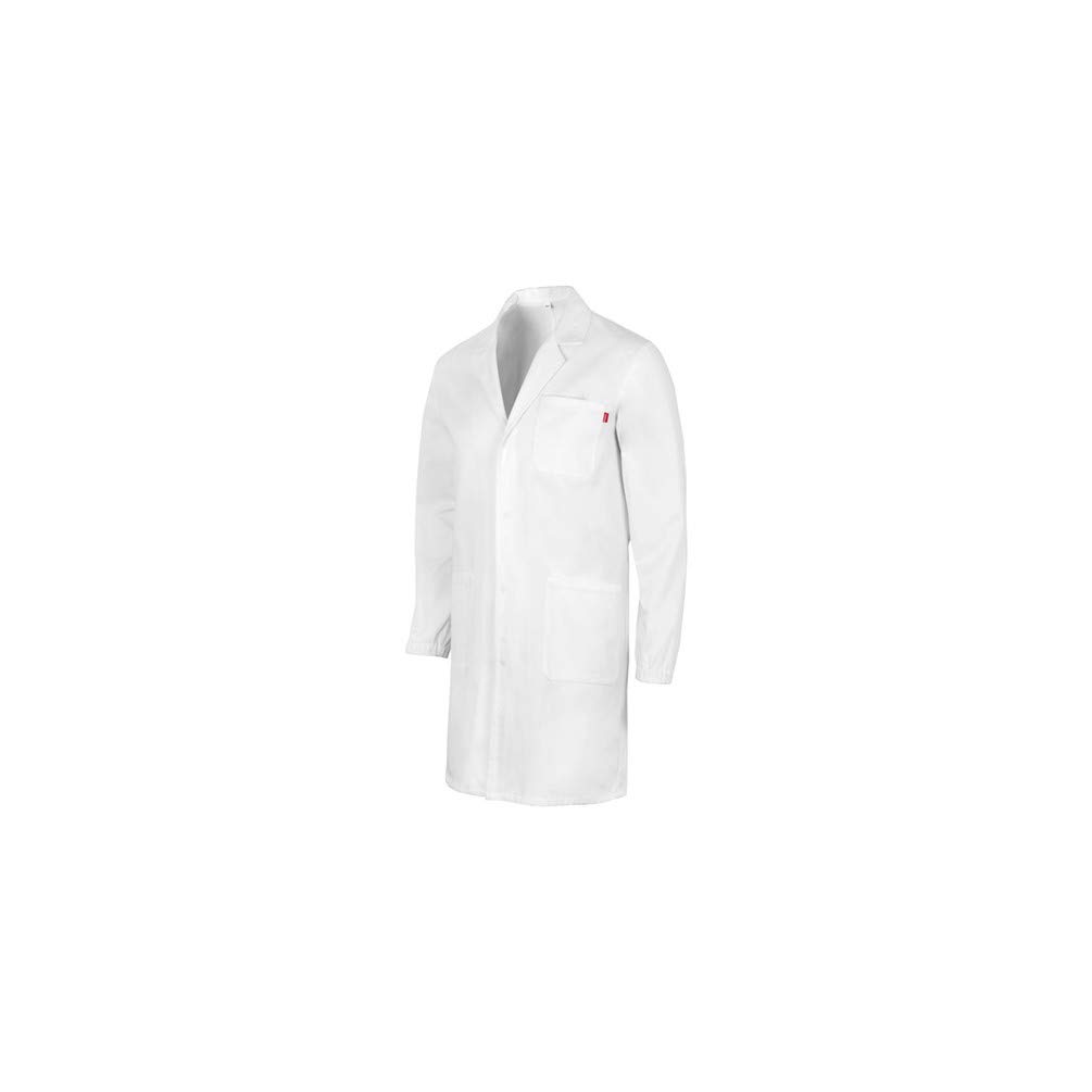 VELILLA 539005 / Bata Unisex 100% Algodon con Botones AUTOMATICOS (Blanco, S)