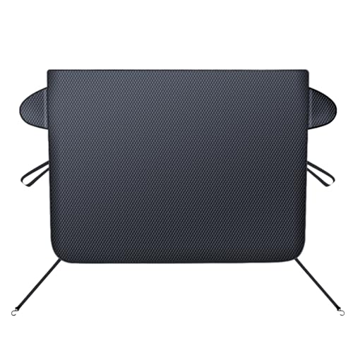 Eoixuqba カーウィンドシールドカバー, 車用フロントガラスサンシェード, 耐熱 UVカット 折りたたみ スクリーンカバー 雪 冬 駐車 旅行, 雪冬アウトドアプライバシー駐車トラックバン対応