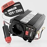 HAUTE EFFICACITÉ ≥85 % - Le convertisseur de tension 12V 220V est parfait pour appareils électroniques simples avec puissance continue maximale de 300W - Adaptateur voiture prise electrique