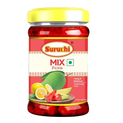 Image of Suruchi Mix Pickle - 100g | Nimbu Mirchi Aam Achar | Ready to Eat Mix Pickle | Authentic Indian Achar | Pure & Natural Ingredients | Hygienically Packed (Pack of 1)