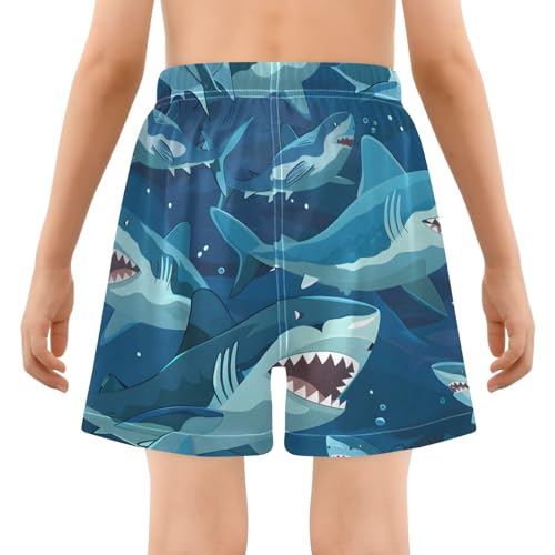 Bolaz Toddler Boys Swimwear Swim Trunks with Compression Liner 4T Sharks Fierce3