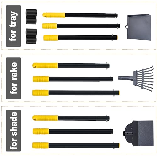 Niubya Pooper Scooper for Dogs, Metal Poop Scooper Tray Spade and Rake Set, Poop Scoop with Adjustable Long Handle, Dog Pooper Scooper for Pet Waste Removal - Thumbnail 4