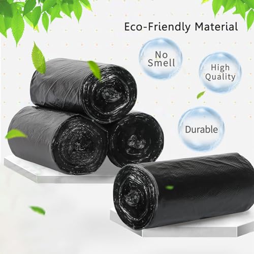 Image of Trash Bags, Garbage Bags, 160 Count 6 Gallon [Extra Thick][Leak Proof] Rubbish Bags Wastebasket Bin Liners for Home Office Trash Can Black