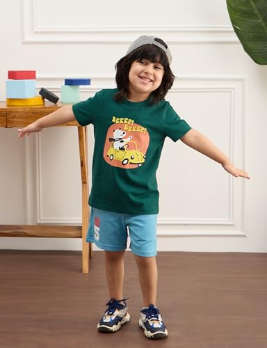 Image of Amazon Brand - Symbol Boys 100% Cotton Graphic Printed Half Sleeves T-Shirt | Age 2-6 Years