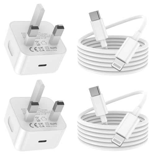 iPhone Charger Fast Charge 2pack 2M Fast Charge Lead Phone Charging and USB C Charger Plug Adapter for Apple iPhone 14/13/12/11/Pro Max/XS/XR/X/SE/8/7/6 Plus for ipad (white)