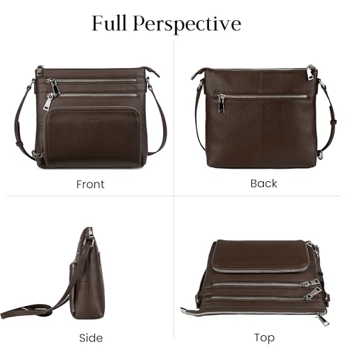 Image of befen Genuine Leather Crossbody Bags for Women, Anti-Theft Shoulder Purse with Built in RFID Wallet for Travel