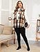 ZOMVA Plus Size 1X-5X Women's Flannel Plaid Long Vest Button Down Sleeveless Jacket Shacket Coat Casual Fall Fashion Outfits, Brown, 3X