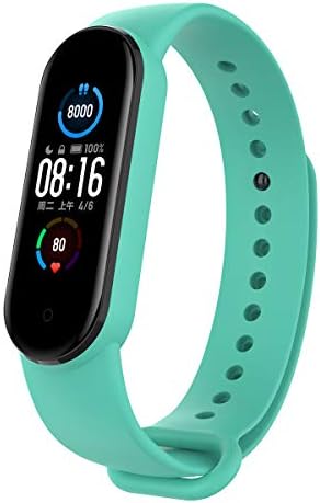 KOMI 2 PACK Watch Straps compatible with Xiaomi mi band 6/mi Band 5, Women Men Silicone Sports Replacement Band Fitness Bracelets