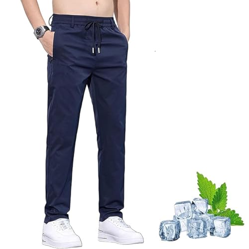 Meshirons - Ice Silk Mesh Panel Casual Pants,Mesh Irons Pants for Men Over 55,Breathable, Quick Drying, Cooling Pants