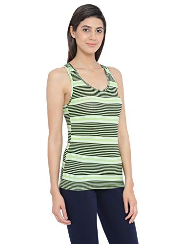 Image of Clovia Women's Cotton Rich Striped Tank Top
