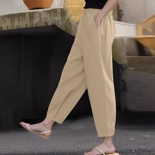 Plus Size Pants for Women Business Casual High Waisted Work Trousers with Pockets Comfy Ladies Pull On Dress Pants3