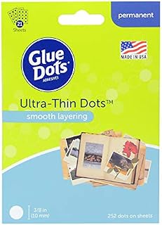 Glue Dots Ultra Thin Adhesive Dot Sheets, Contains 252 (.375 Inch) Diameter Permanent