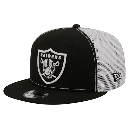 New Era Mens Black Las Vegas Raiders Core Team 9FIFTY Trucker Snapback Hat