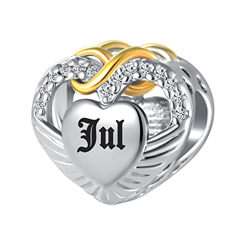 Charm de alas de ángel infinity love heart openwork bead con cristal 2