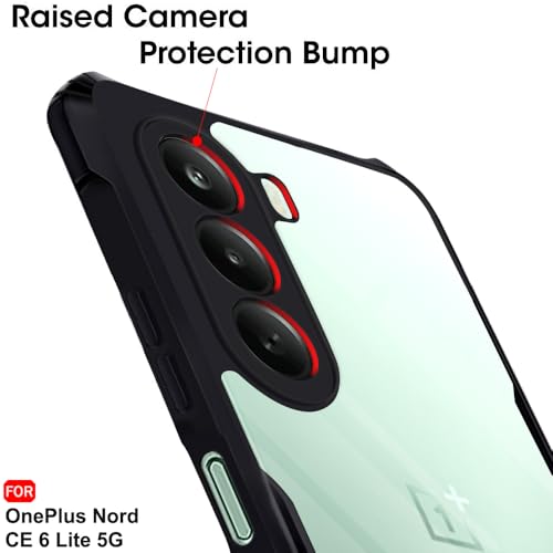 Image of TheGiftKart Crystal Clear Back Cover Case for OnePlus Nord CE 6 Lite 5G | 360 Degree Protection | Protective Design | Transparent Back Cover Case for OnePlus Nord CE6 Lite 5G (PC & TPU, Black Bumper)