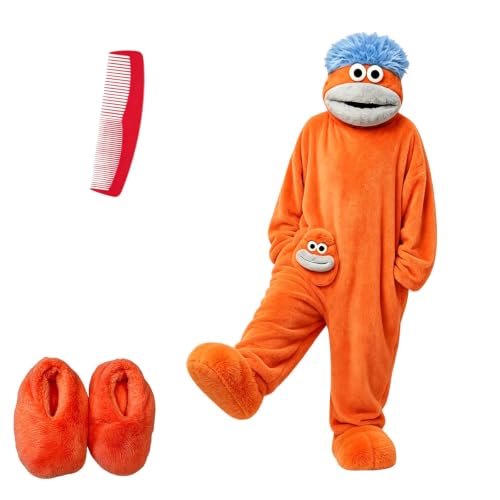 Mono de monstruo grande para adolescentes unisex con capucha de felpa mullido para invierno