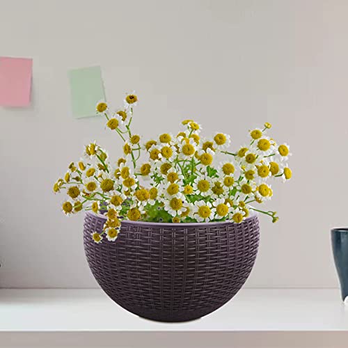Vencer 11 Inch Round Resin Rattan Hanging Planters,Self Watering Hanging Basket For Indoor Outdoor Plants,Hanging Flower Pots With Drain Hole And Metal Chain,Water Indicator,Coffee,Vf-A15-C #TOP2