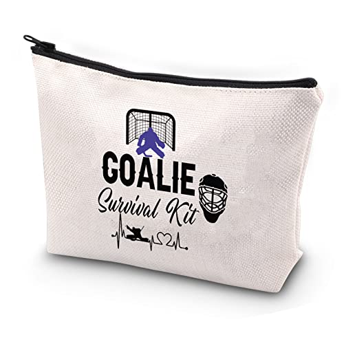 JYTAPP Goalie Survival Kit Cosmetic Bag Hockey Goalie Goaltender Gift Ice Hockey Gifts for Hockey Players Travel Pouch Makeup Case Gifts for Hockey