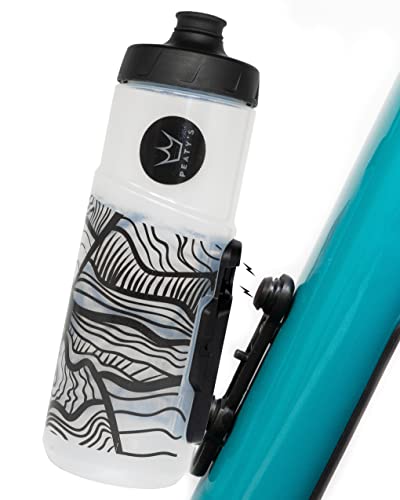 Peaty's x Fidlock Lockin Magnetic 600ml Regular Bike Water Bottle & Mount, Drink Holder & Bottle Set