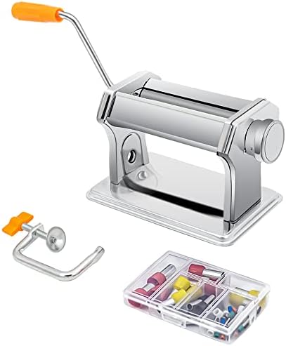 Polymer Clay Press Machine, Craft Clay Mixers Machine and 40PCS Polymer Clay Cutters Mold, Stainless Steel Handmade Clay Rolling Machine for DIY Craft - 6 Thickness Options