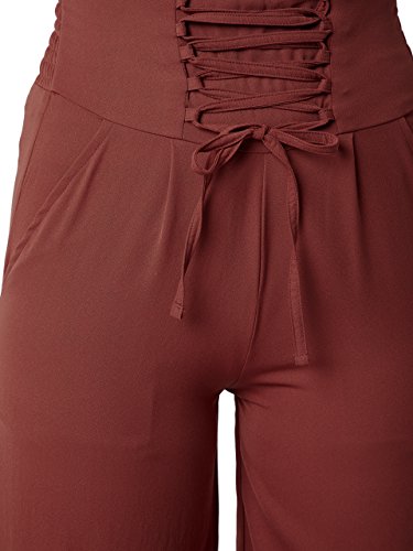 Image of Miss Chase Women's Brick Red Criss Cross Tie-Up Pants