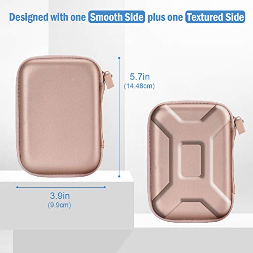Image of ProCase External Hard Drive Travel Case for 2.5 inch HDD /SSD -Rosegold | Fits Seagate Portable, Samsung T9, WD Elements, My Passport, Toshiba Canvio Basics, 1TB-5TB Drives, USB 3.0 HDD /SSD Storage