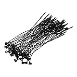 DEFANEX 2000 Pcs Beaded Loop Tie Fasteners, 3 Inch Snap Lock Pin Adjustable Security Beaded Loop Tag Fastener for Paper Prices Product Gift, Black