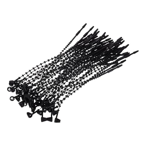 DEFANEX 2000 Pcs Beaded Loop Tie Fasteners, 3 Inch Snap Lock Pin Adjustable Security Beaded Loop Tag Fastener for Paper Prices Product Gift, Black