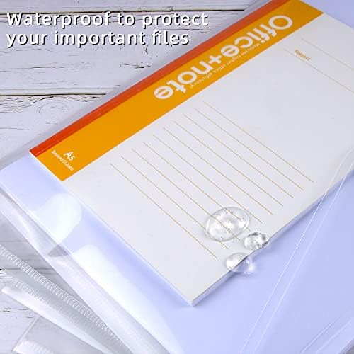 Plastic Wallets A4 Clear Folders Document Files Popper Wallets with Button 36 Pack