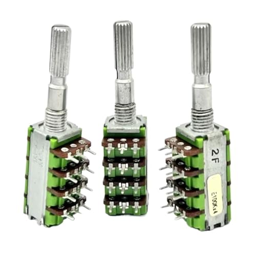 Potentiomètre E100K rotatif de précision réglable 4 voies axe 25mm cranté pour montage électronique