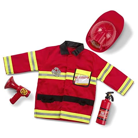 Melissa & Doug Kids Fireman Costume Role Play Toys | Fancy Dress for Kids & Toddlers Halloween Costumes for Kids | Kids Dressing Up Clothes for Girls or Boys | Pretend Play Gifts for Kids Age 3 to 6 Cover