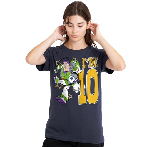 T-shirt Toy Story Buzz I'm 10 ans en bleu marine vêtement Disney pour femme adulte