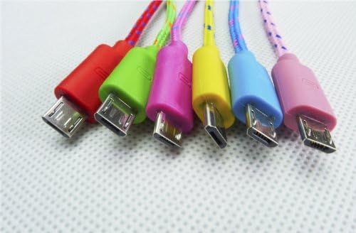 Casecover Universal Micro USB 3M 10FT Colorful Fabric Braided Data Cable Micro USB Data Sync Cable Charger Charging Cord for Android Samsung Galaxy S2 S3 S4 Note 2 HTC EVO One X S (green)