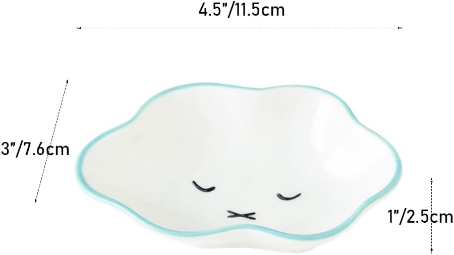 Cute Cloud Shape Ceramic Plate Decorative Ring Holder Small Jewelry Plate (Blue) image 2