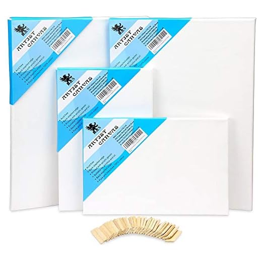 H&S Lienzos en Blanco para Pintar Acrilico y Óleo - Set de 4 - Lienzo Tela Blanca de Algodón en un Robusto Marco de Madera de Pino - Dos Marcos de 20x30cm y 30x40cm c/u