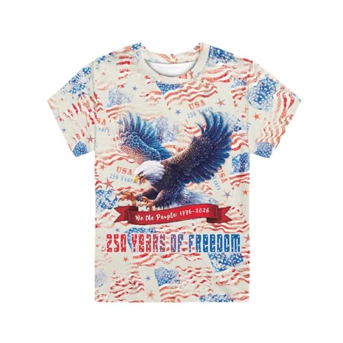 Image of WELLFLYHOM Kids Tshirts Girls Boys Short Sleeve Crewneck Tees Shirts Casual Sport Pullover Tops Size 3-16 Years