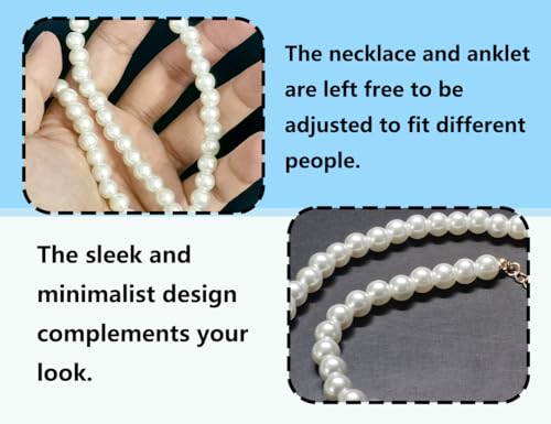 ZoeTekway Verlängerte Perlenkette Damen Perlen Ketten necklace Imitationsperlenkette Mit Perlenarmband Kostümzubehör Muttertagsgeschenk für Frauen, Mutter(Necklace + bracelet)
