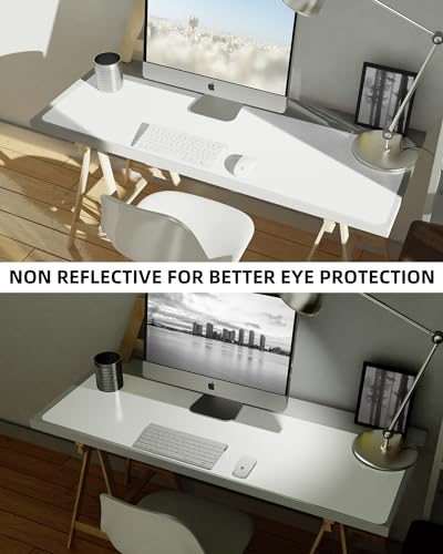 Image of Leather Desk Pad Protector,Mouse Pad,Office Desk Mat, Non-Slip PU Leather Desk Blotter,Large Desk mat,Waterproof Keyboard mat for Office /Home /Decor (White,48 inch x 17 inch)